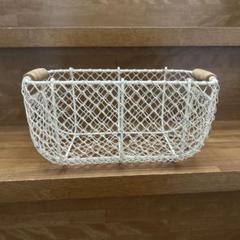 木製ハンドル ワイヤーバスケット