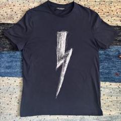 NEIL BARRETTスクラッチボルトプリントTシャツ（ネイビー／L