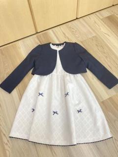 極美品✨PLUS ONE フォーマルアンサンブル セレモニー 女の子 130 PLUS ONE - 美品✨️プラスワン リボン フォーマルワンピース