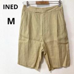 INED イネド ベージュ リネン混　ハーフパンツ キュロット 麻 膝上丈