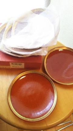 Kichi様専用 銘々皿 漆 朱金縁 木出