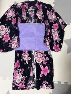 花柄 浴衣 100cm~ 帯付き