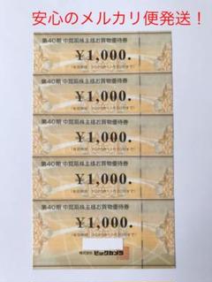 ビックカメラ 株主 お買物 優待券 買い物券 1000円×5枚 5000円分