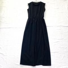 【アダプト】ワンピース ノースリーブ ウエストゴム クルーネック シンプル M