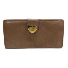 1901 GUCCI グッチ 長財布 シマレザー ハートロゴ Wホック