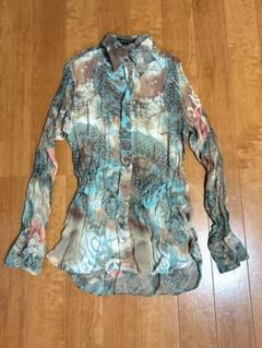 希少90s ヨシユキコニシ 長袖シャツ シアーシャツ パワーネット 和柄 希少90s ヨシユキコニシ 長袖シャツ シアーシャツ パワーネット