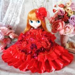 期間限定価格 マリーアントワネット 高貴な深紅のゴージャスフリルドールドレス