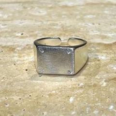 リング スクエア s925 シルバー レディース マット ユニセックス オープン