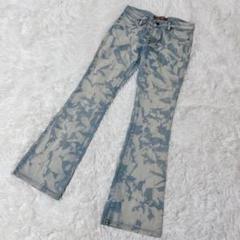 【c3431】✨美品✨BAB GIRL デニム ブーツカット　ブルー　総柄