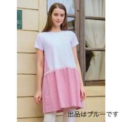 【SuperBeauty】42 ストライプ チュニック Tシャツ レース リボン SuperBeauty】42 ストライプ チュニック Tシャツ レース リボン