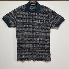オールドミッソーニ　ヴィンテージ　サマーニット　ポロシャツ　ブルー系　イタリア製 MISSONI - オールドミッソーニ ヴィンテージ サマーニット
