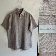 美品 Ermenegildo Zegna 総柄 リネンシャツ ゼニア