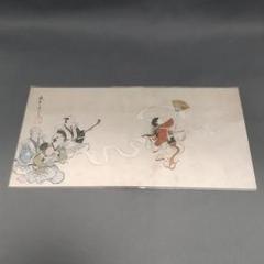 真作/英一蝶/鶏之図/布袋屋掛軸HG-454 真作/英一蝶/鶏之図/布袋屋掛軸HG-454