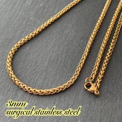 3mm 竜骨チェーン ゴールド＊ステンレスネックレス＊サージカルステンレス＊