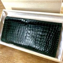 新品 桐箱付 定15万 最高峰 クロコダイル ポロサス 極艶 無双  長財布 黒 新品同様 定16万 最高峰 クロコダイル ポロサス 一枚革 無双 長