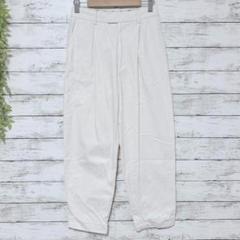 A1064　UNIQLO　レディースパンツ　プリーツ　コットン100　ホワイト