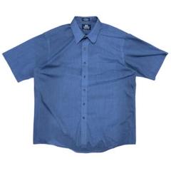 90s STAFFORD 半袖シャツ ドレスシャツ 17 ブルー スタッフォード