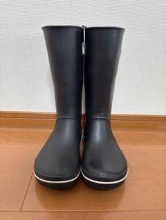 美品 クロックス 長靴 レインブーツ ブラックw8 - メルカリ