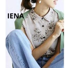 未使用品】IENA☆イエナ☆ストライプフラワーノースリーブシャツ