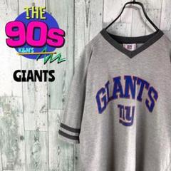 90's 00's NFL ジャイアンツ　ビックロゴ　レトロゲームシャツ　大人気