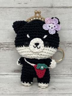 編みぐるみ犬がま口　柴犬 茶柴Japanese shiba inu 色合いも良いと思うのですが、いかがで