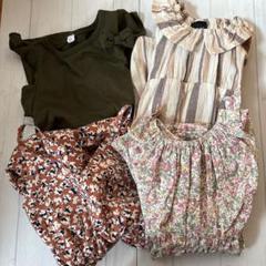 夏服4点セット 半袖 トップス ワンピース キッズ 女の子 花柄 夏服 80