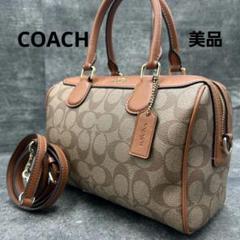 COACH ハンドバッグ ミニボストン シグネチャー ロゴ金具 PVC COACH ハンドバッグ ミニボストン シグネチャー ロゴ金具 PVC