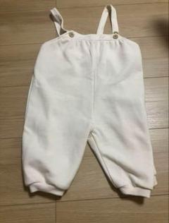 ベビーホワイトサスペンダーパンツ90