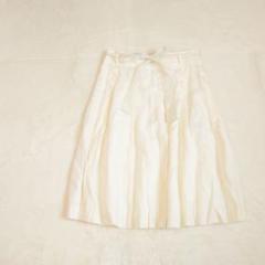 ケーティリノ プリーツスカート フレア リネン 麻 リボン 上品 綺麗め【S】