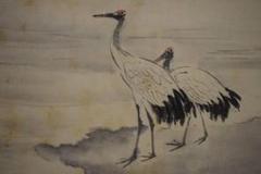 真作/森寛斎/日ノ出双鶴図/桐題箱二重箱付/布袋屋掛軸HJ-517 真作/森寛斎/日ノ出双鶴図/桐題箱二重箱付/布袋屋掛軸HJ-517