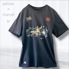 アディダス マーベル コラボ Tシャツ M ブラックパンサープリント