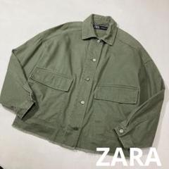 【期間限定値下げ中1/5まで】pinue オーバーサイズデニムジャケット　カーキ ⚫︎美品 ZARA ザラ オーバーサイズ デニムジャケット カット