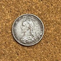 1689年 イギリス 銀貨 3ペンス NGC鑑定 名誉革命 アンティークコイン