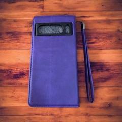 【新品】 スマホケース 手帳型 P Uレザー パープル