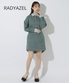 ♡可愛い♡RADYAZEL チェックオーバーミニシャツワンピース　M