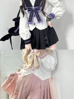 JK制服セット 天使＆悪魔 2着セット（上着＋スカート＋リボン）XXL