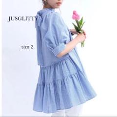 ❤️【ジャスグリッティー】新品タグ付きカットドッキングチュニック JUSGLITTY カットドッキングチュニック タグ付き新品未使用