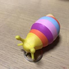 カラフルなめくじのキーホルダー 5色セット】レインボーナメクジキーホルダー 芋虫 いもむし