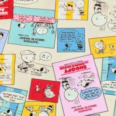 PEANUTS SNOOPY オックス生地 はぎれ ベージュ 47cm