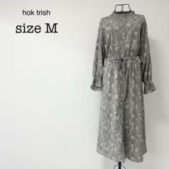 Trish Originals ハイネック ワンピース hok trish】フレアシャツロングワンピース ペイズリー