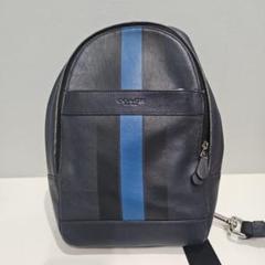 COACH ネイビー レザー　ボディバッグ