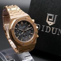 【正規品】DIDUN DESIGN ゴールド×ブラック メンズ腕時計