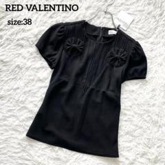 レッド ヴァレンティノ RED VALENTINO ボウタイ付きブラウス 半袖 タグ付き未使用✨RED VALENTINO 半袖ブラウス ブラック 38