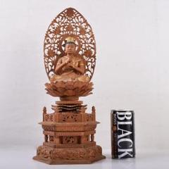 仏教美術　白檀彫刻　大日如来像　仏像　置物　重さ約907g　D　R8952 仏教美術 白檀彫刻 大日如来像 仏像 置物 重さ約907g D R8952