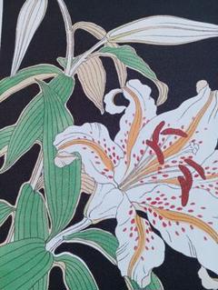 メルカリ 絵画　絵　額付き (銀）油絵　uF6-112402　花（ゆり） メルカリ絵画 絵 額付( 青緑＋金色の枠 )油絵 uF6-112402 花ゆり