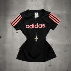 y2k adidas平成ギャル ロゴ英字プリント ピチt グランジ