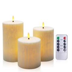 【新品】LEDライト　キャンドルライト 3個　リモコン付き無炎 無煙 無臭