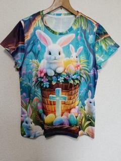 ウサギとイースターエッグ 半袖Tシャツ春夏秋
