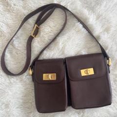 2503-162｜グッチ ショルダーバッグ ダークブラウン ターンロック