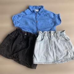 ZARA デニムスカートとシャツ3点セット サイズ104